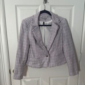 White House Black Market Purple Blazer Professional Suit Jacket tweed size 10